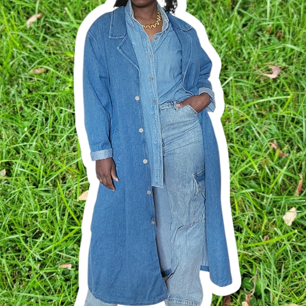 Vintage Blue Denim Duster